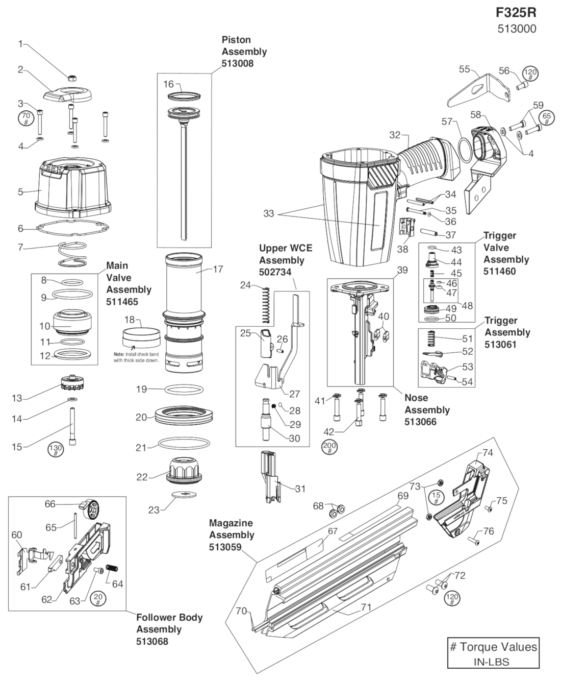 Paslode F325R Framing Nailer (513000) | Model Schematic Parts ...