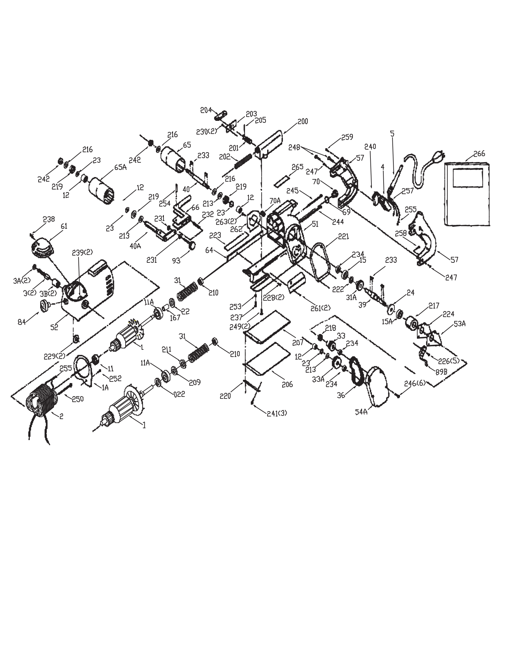 Porter Cable 504 3In X 24In Sander Model Schematic Parts Diagram