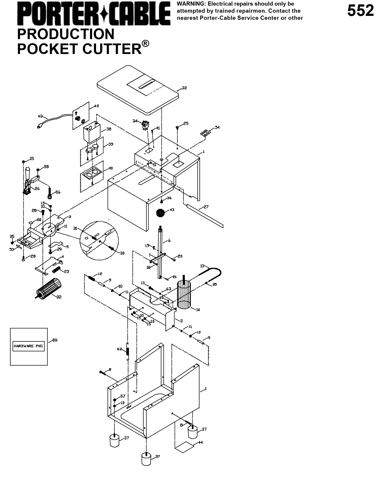Porter cable outlet pocket cutter
