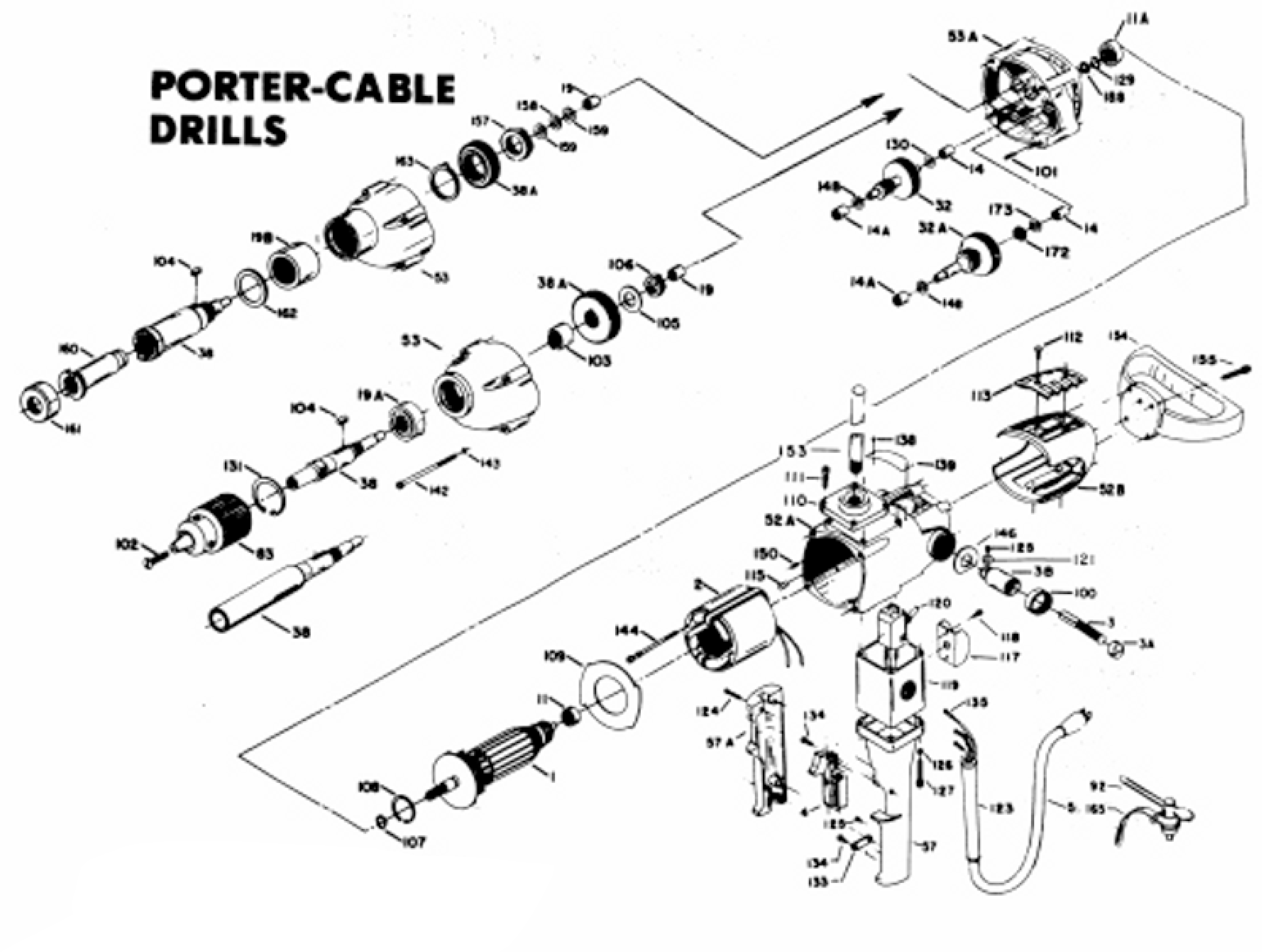 PorterCable 7322 PorterCable Drills Model Schematic Parts Diagram