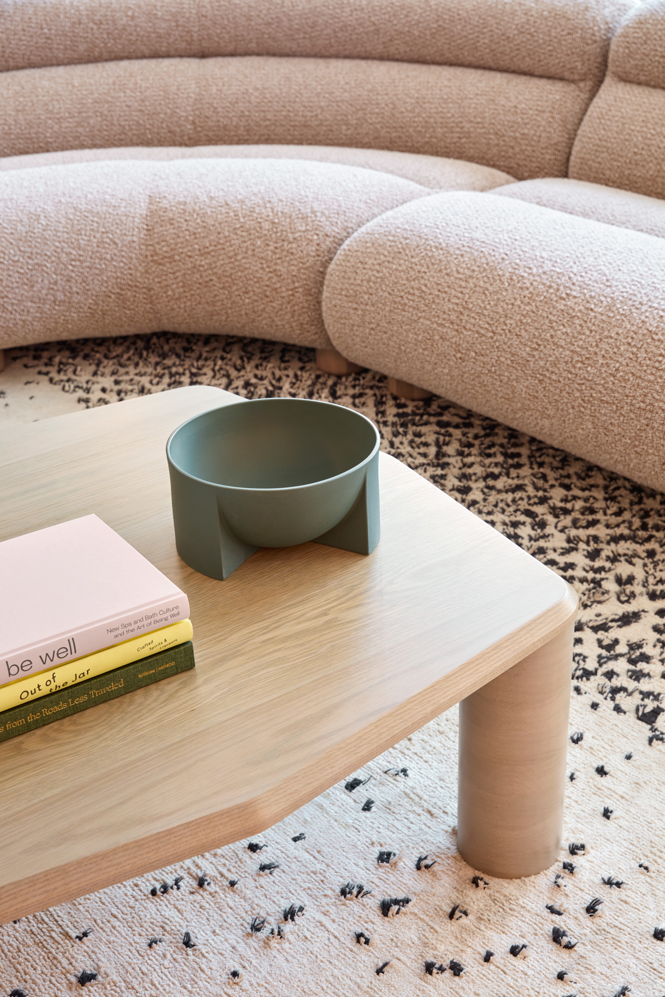 Arte coffee table, Valley modular sofa, Spreckels floor rug.