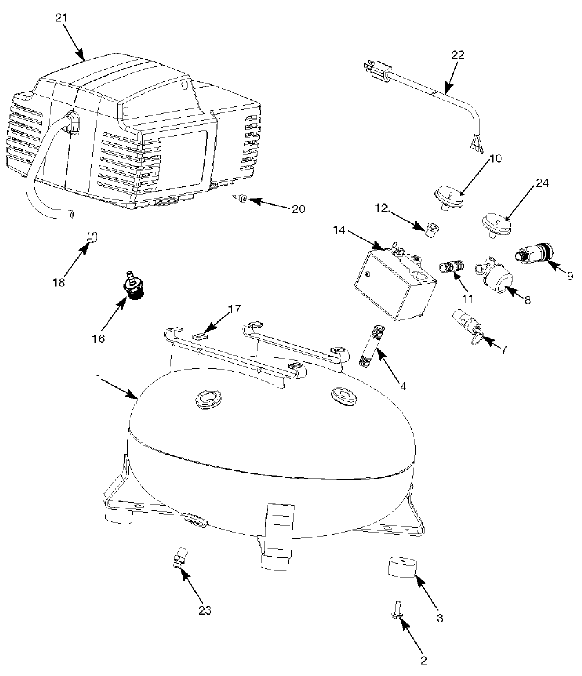 PorterCable Cffn250N_Type_0 Pancake Compressor Model Schematic Parts
