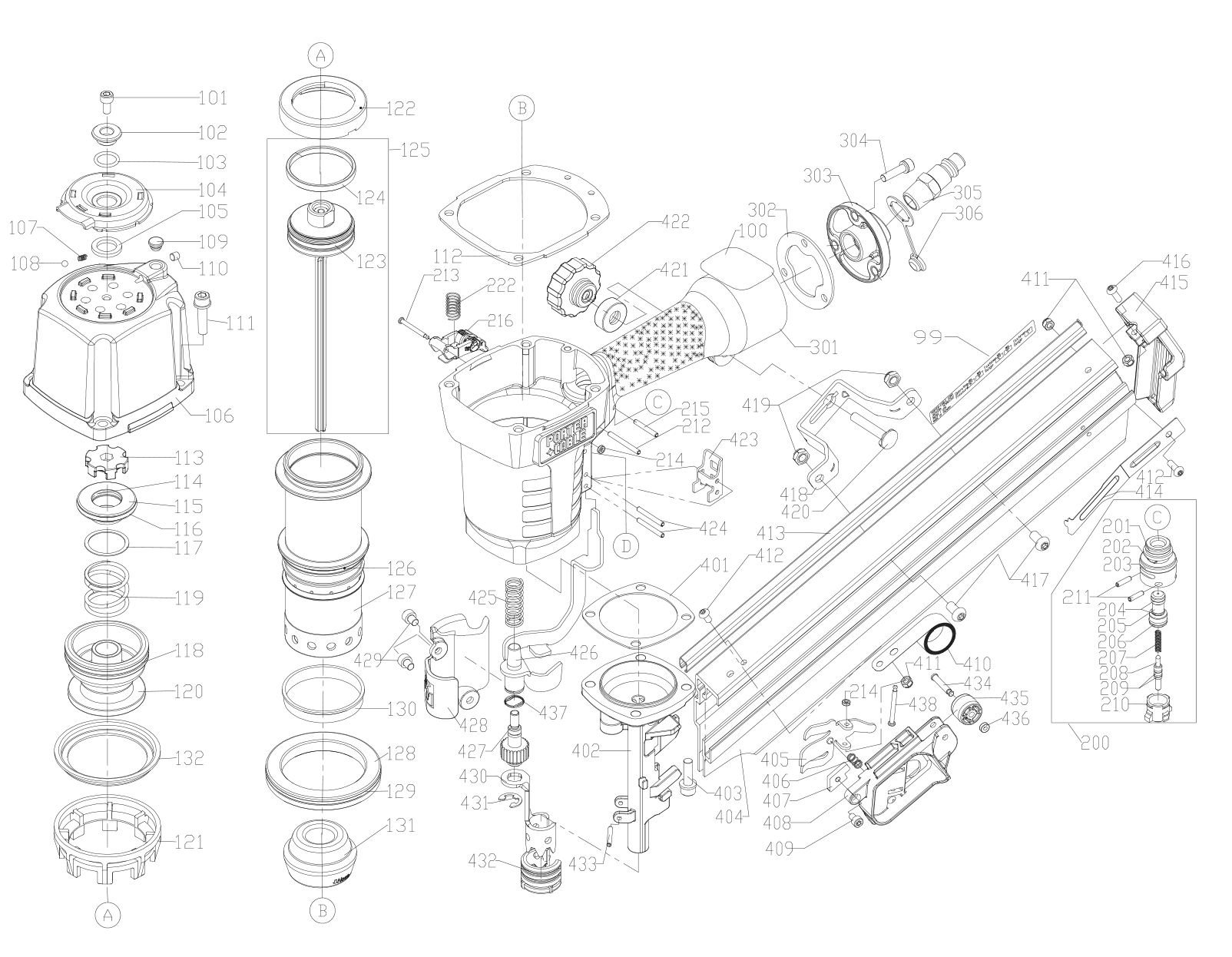 Porter cable nail gun o deals ring