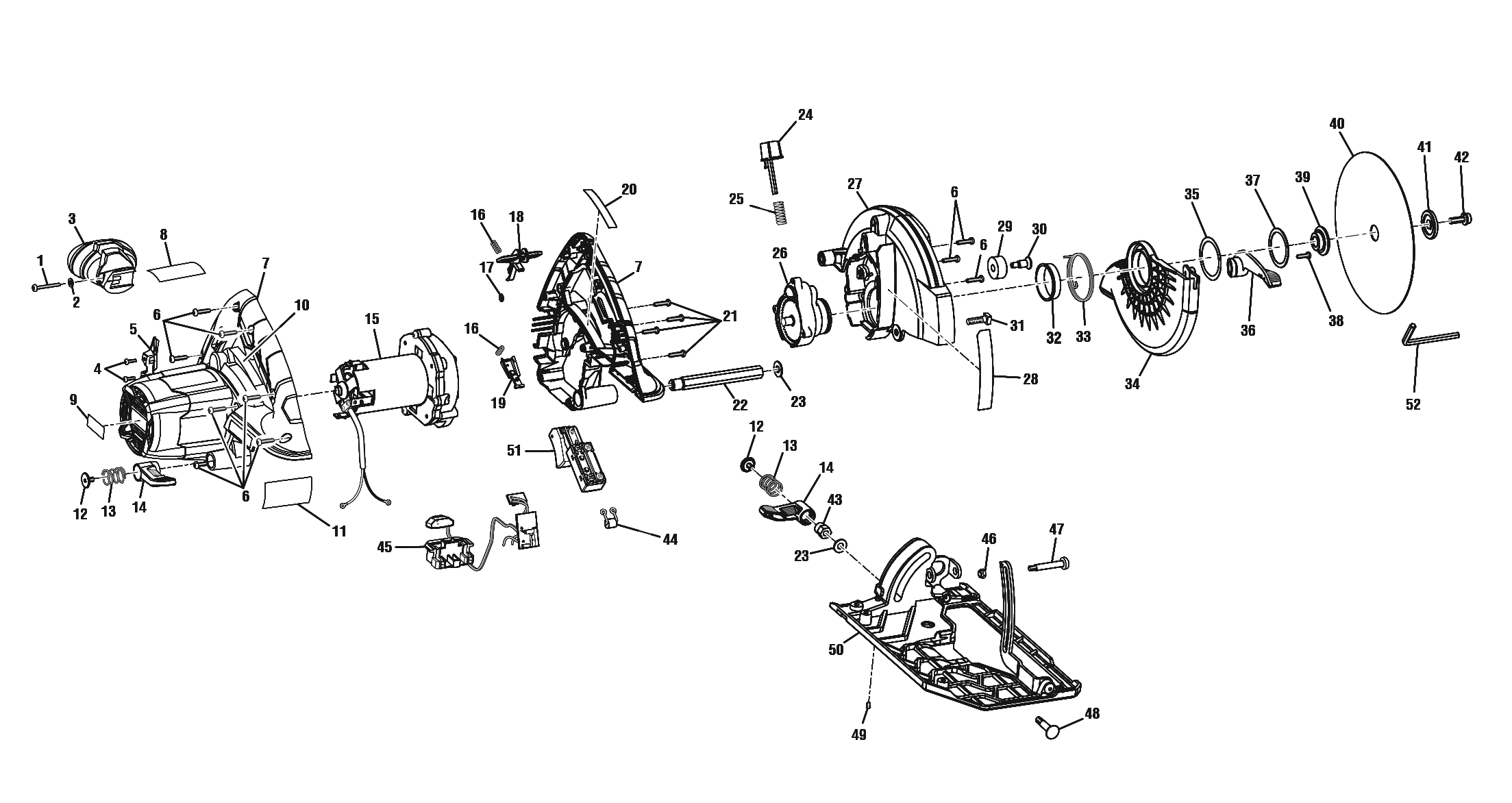 Ridgid R8651 18V Circular Saw Model Schematic Parts Diagram