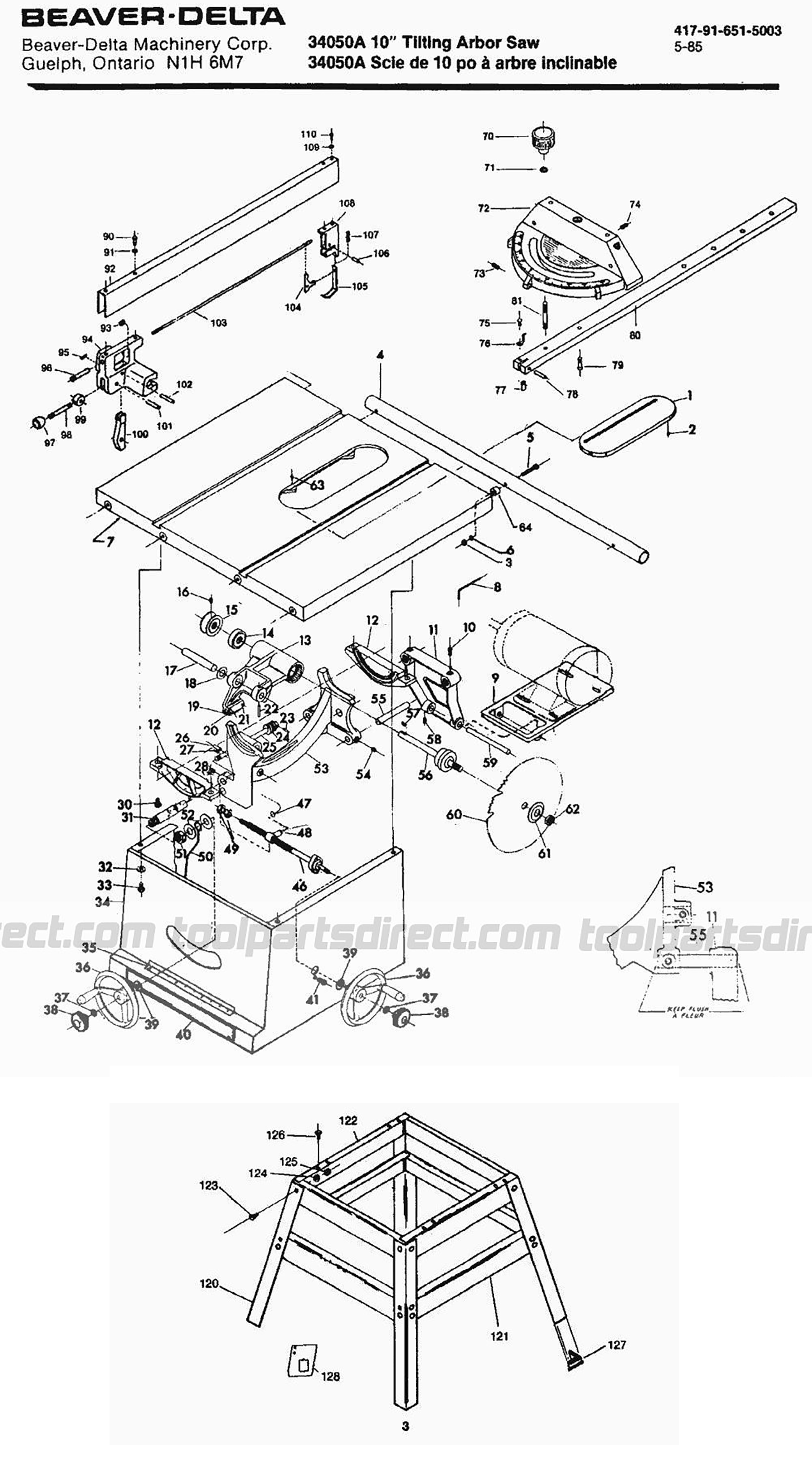 Rockwell 346 Rockwell Saw 315, 346 Model Schematic Parts Diagram
