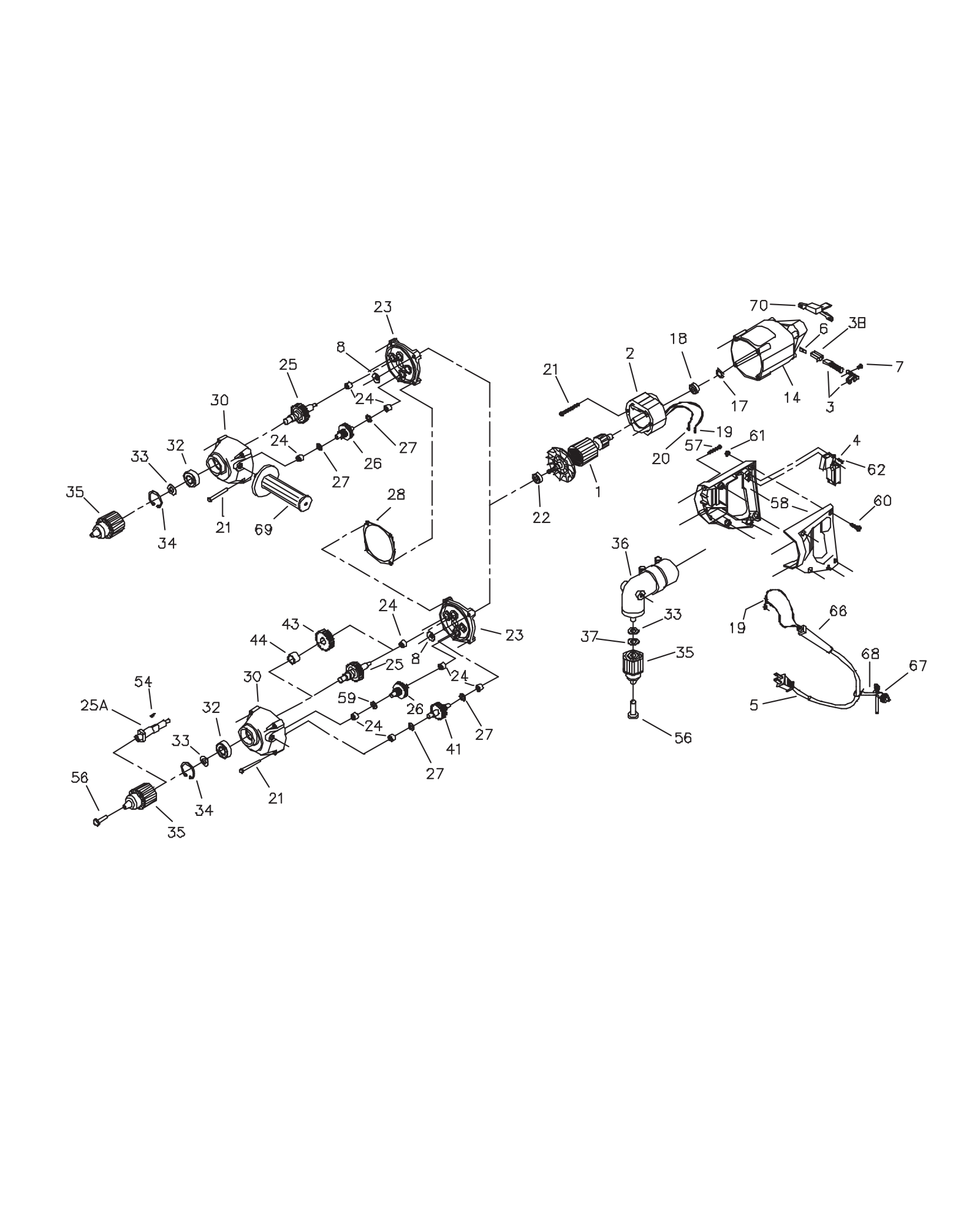 Rockwell 7552 D Handle Drill | Model Schematic Parts Diagram — Toolbarn.com