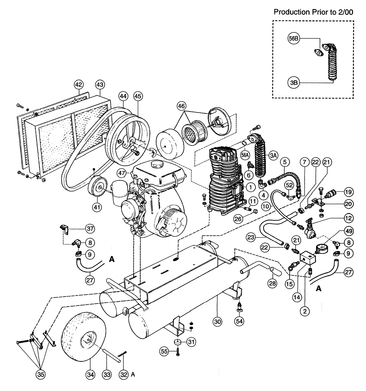 RolAir 1040Hk18 Twin Tank Air Compressor Model Schematic Parts