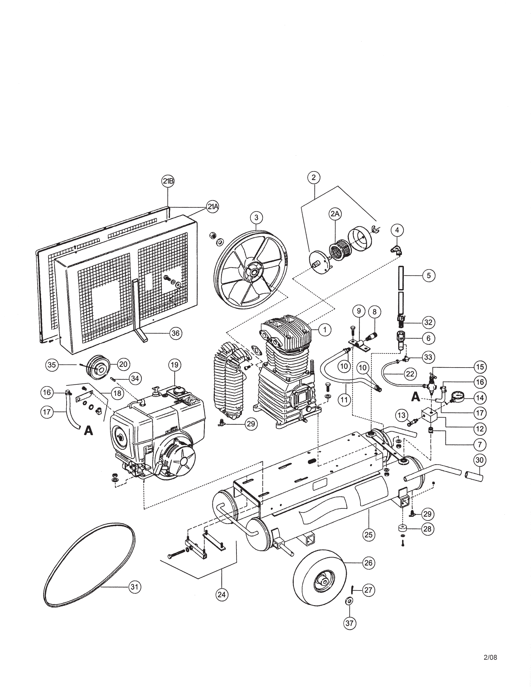 Rolair 9 gallon online gas air compressor