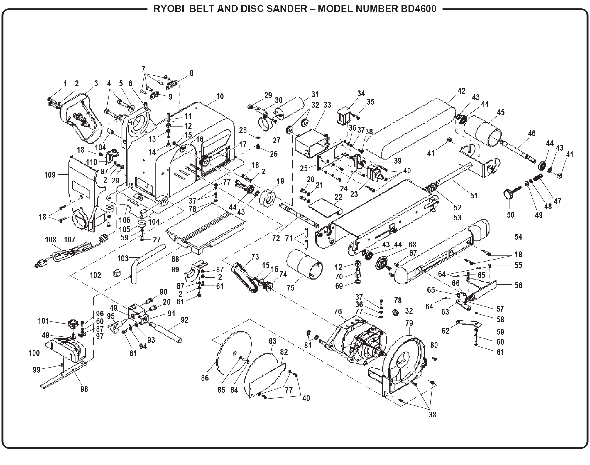 Ryobi sander discount parts