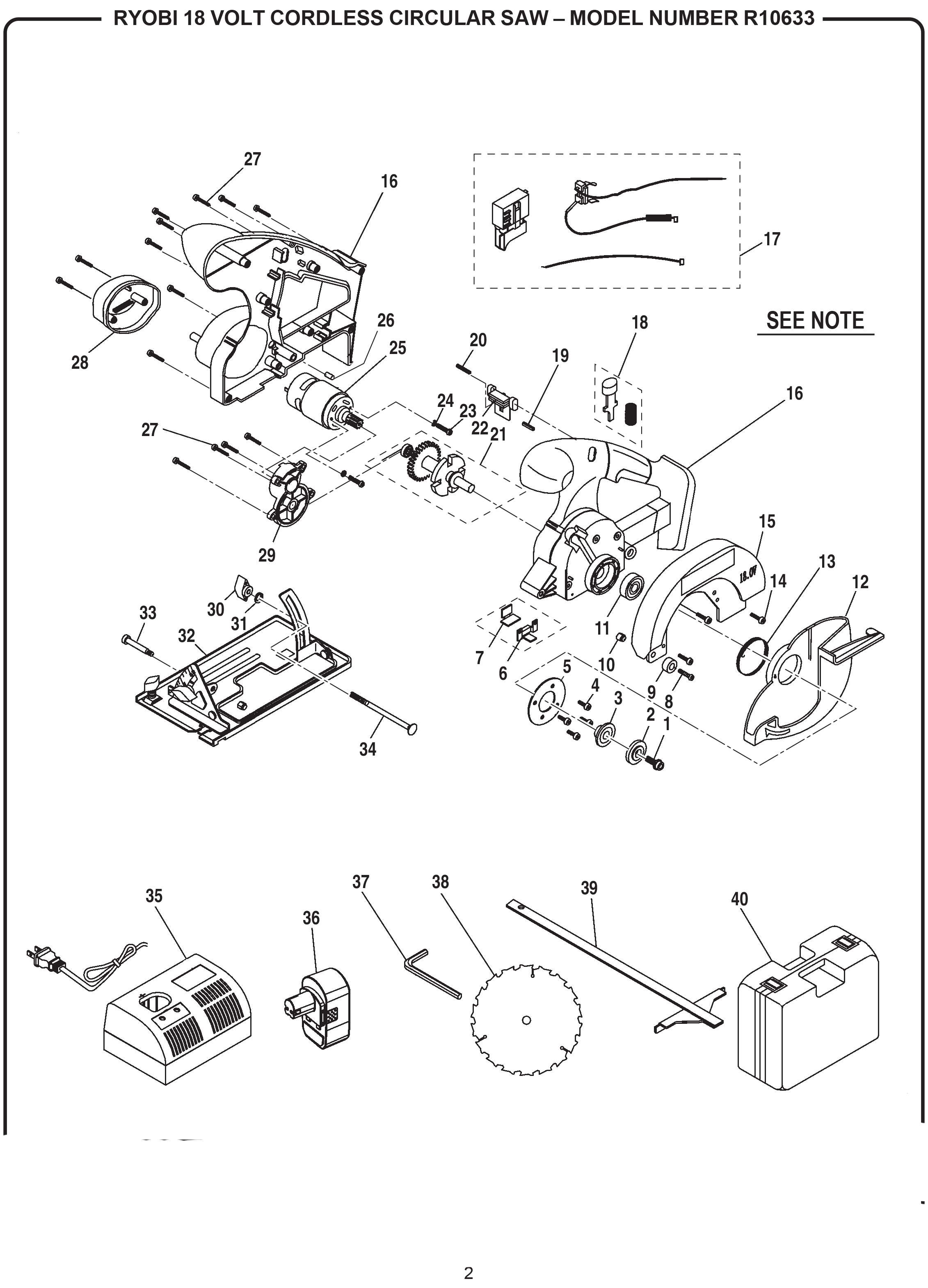 Ryobi circular discount saw safety switch