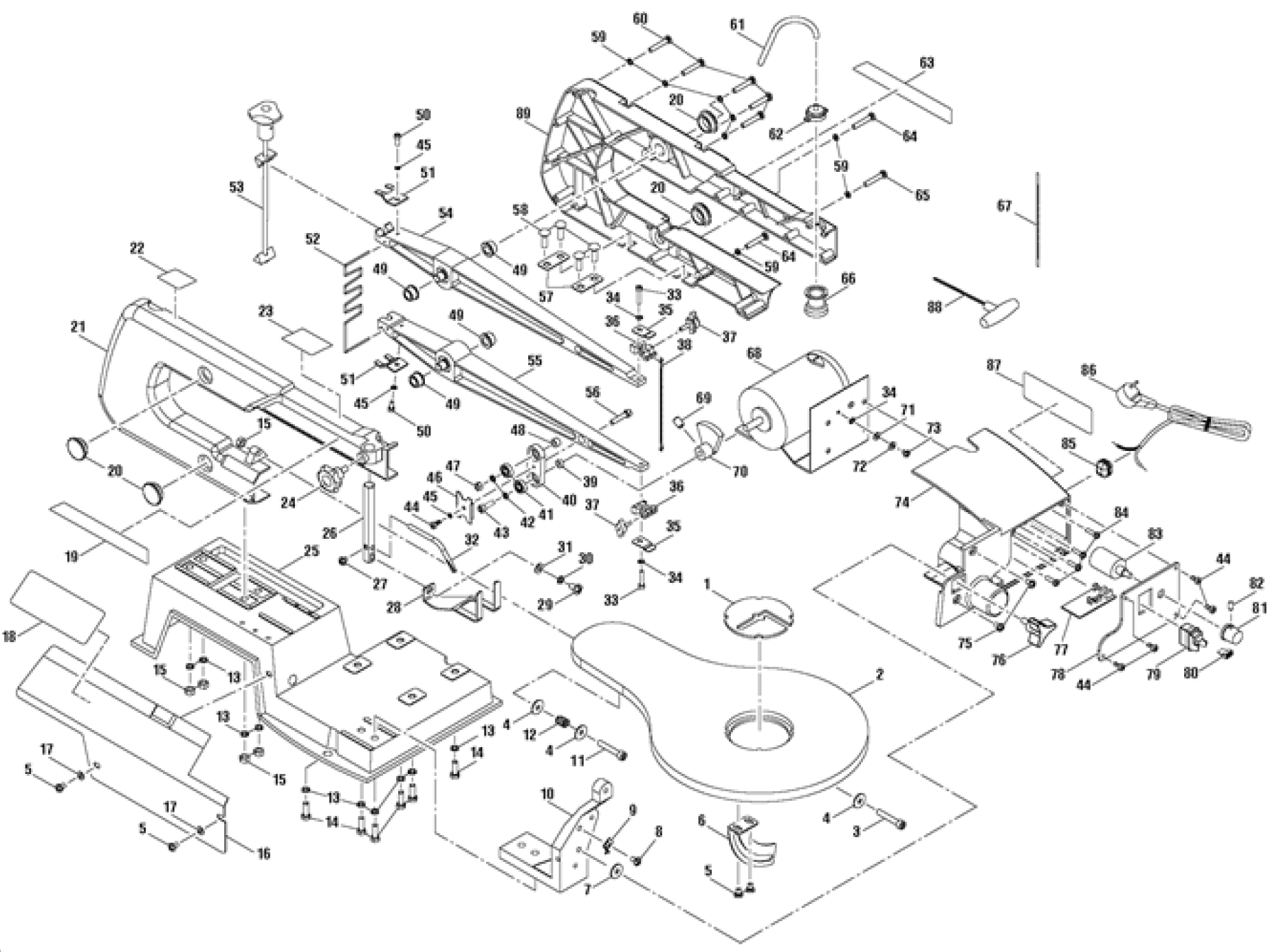 Ryobi Sc165Vs Scroll Saw | Model Schematic Parts Diagram ...