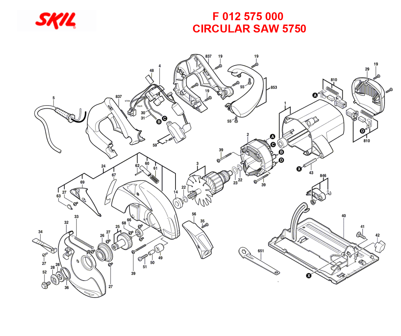 Skil 5750_(F012575000) Circular Saw 5750 | Model Schematic ...