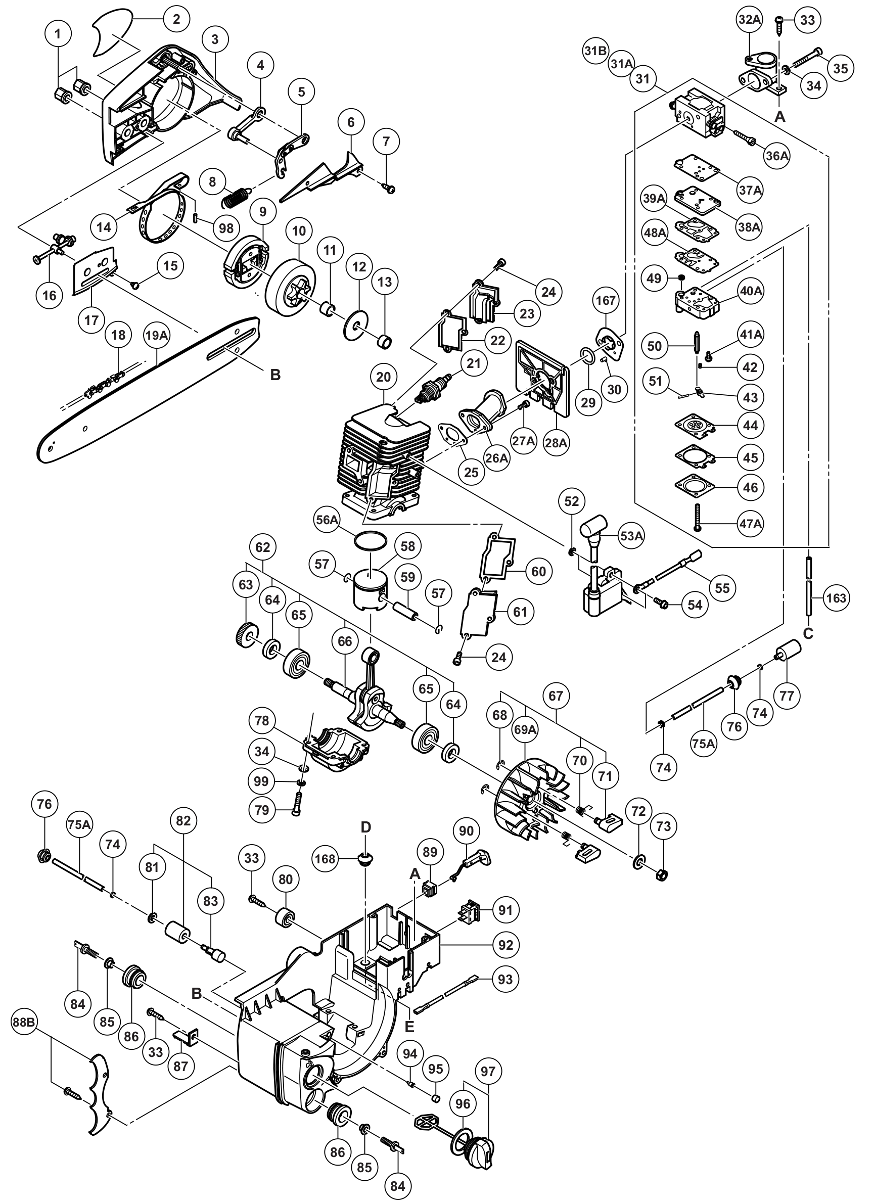 Chain Saw Exploded View Chain Saw Model Parts at Isaac Soundy blog