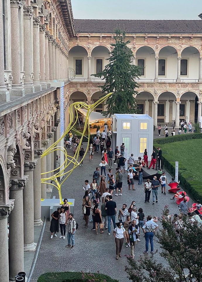 The 'Freedom' installation by MAD Architects at the Cortile C'Onore. Photo c/o Milan Design Week. 