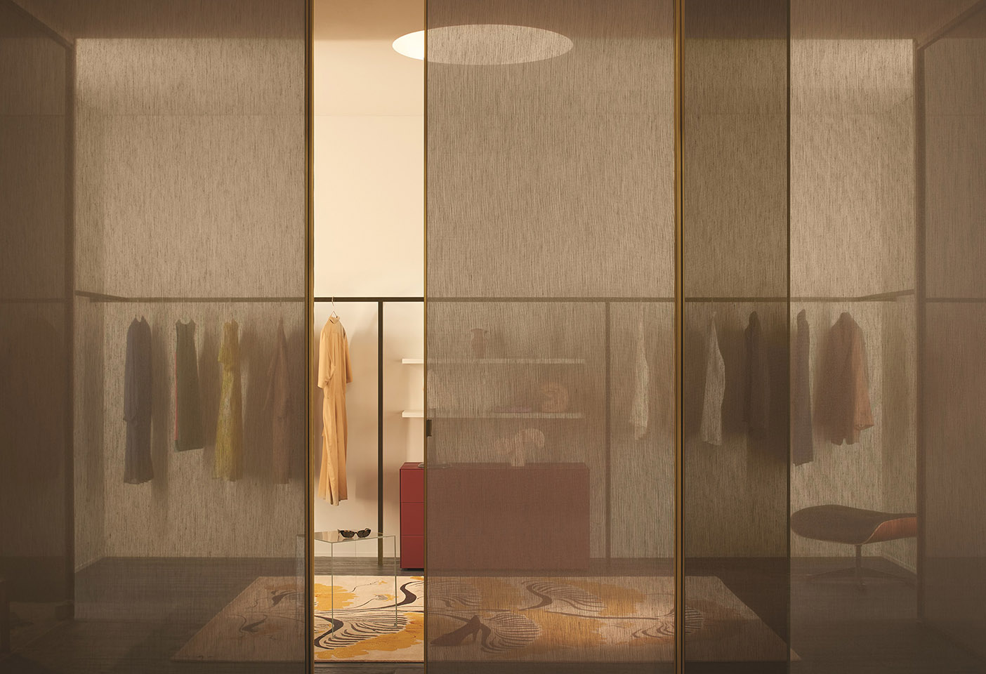 The new Sherazade Wall partition for indoors by Piero Lissoni for Glas Italia. Photo c/o Glas Italia. 