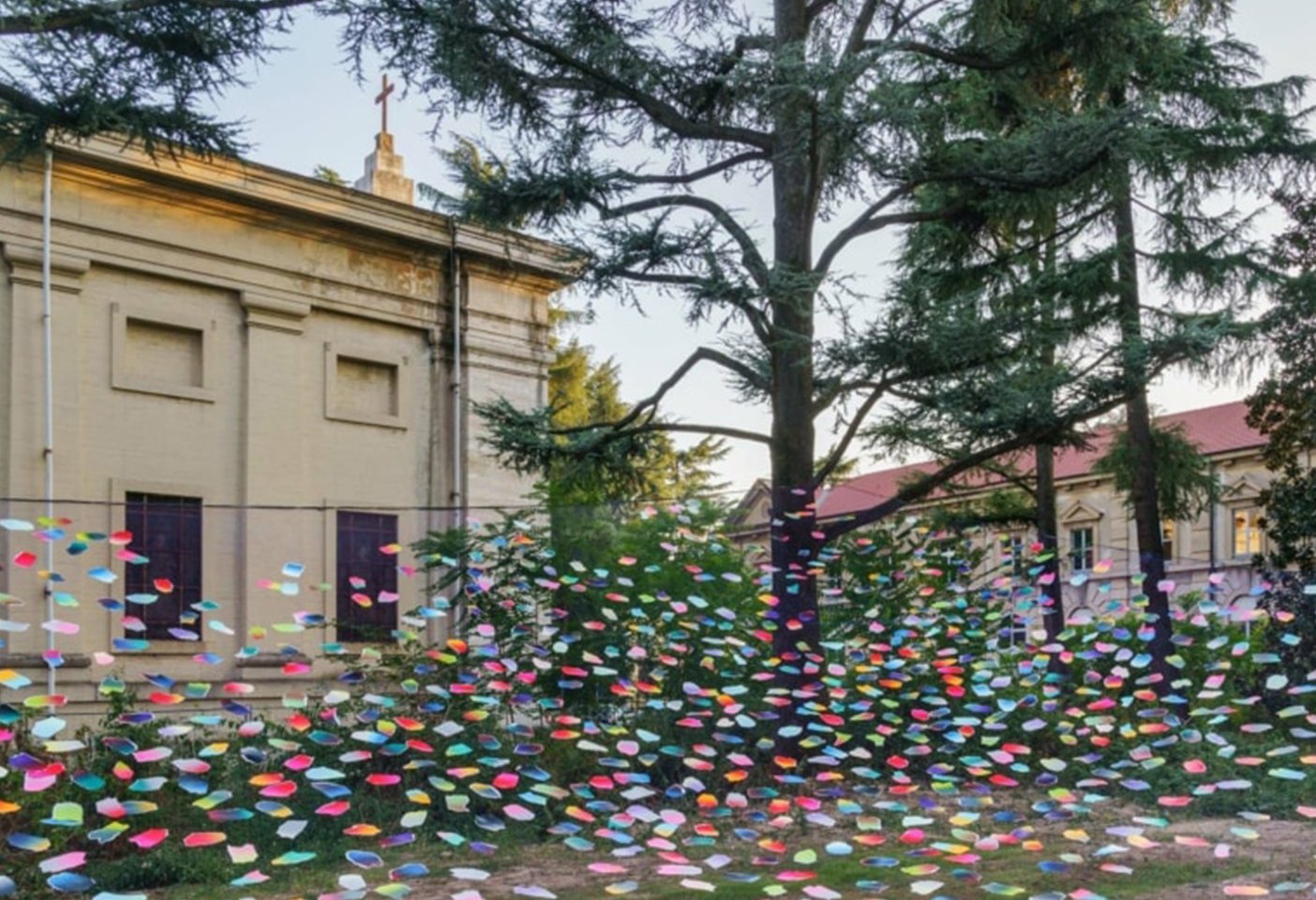Inside the grounds of the abandoned section of the Baggio Military Hospital was the poetic installation 'Much Peace Love and Joy by Spread' by Valentina Ciuffi and Joseph Grima. Photo c/o Milan Design Week. 