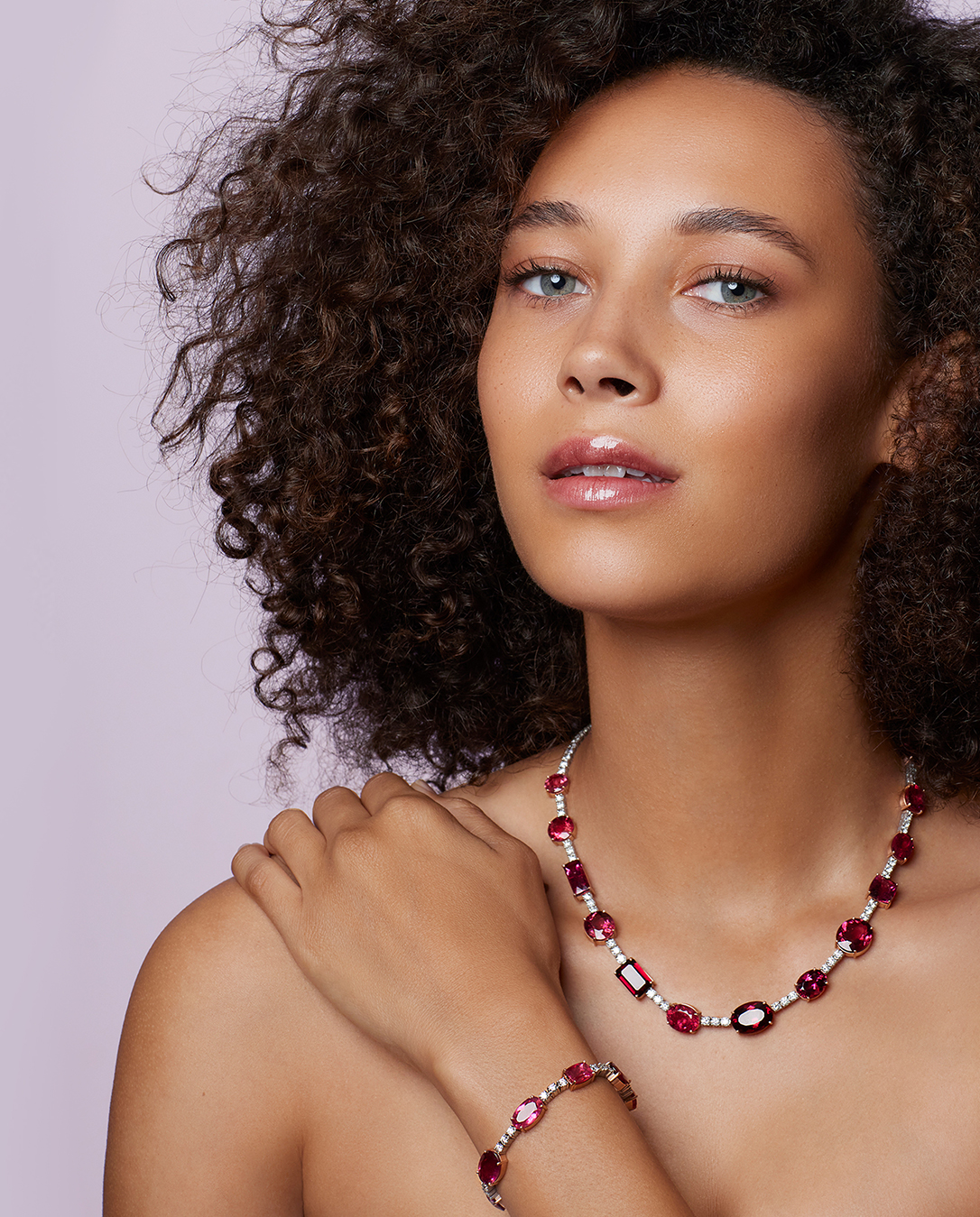 Our One of a Kind Rubellite Gemmy Gem Diamond Tennis Necklace and Bracelet are the perfect seasonal hues of warm red and rich pink.SHOP RUBELLITE GEMMY GEM