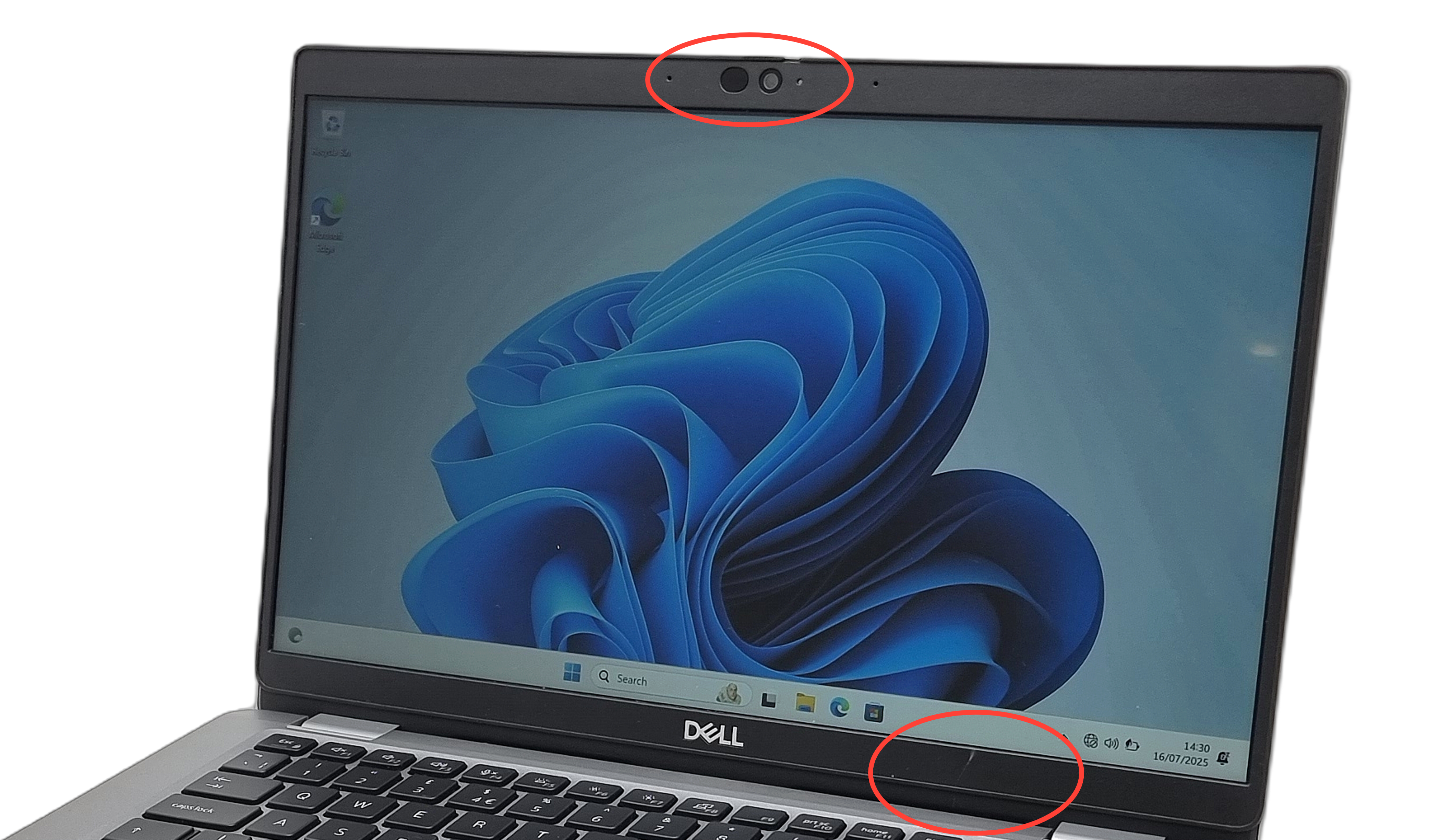 Device #1 - Webcam is blurry , bottom bezel has a thin line