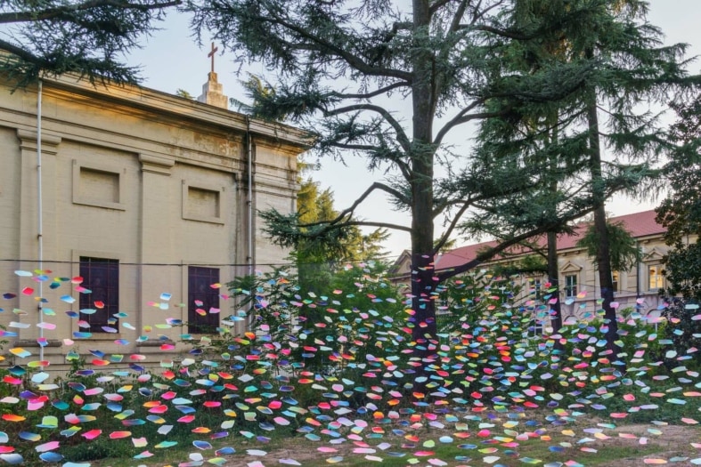 Inside the grounds of the abandoned section of the Baggio Military Hospital was the poetic installation 'Much Peace Love and Joy by Spread' by Valentina Ciuffi and Joseph Grima. Photo c/o Milan Design Week. 