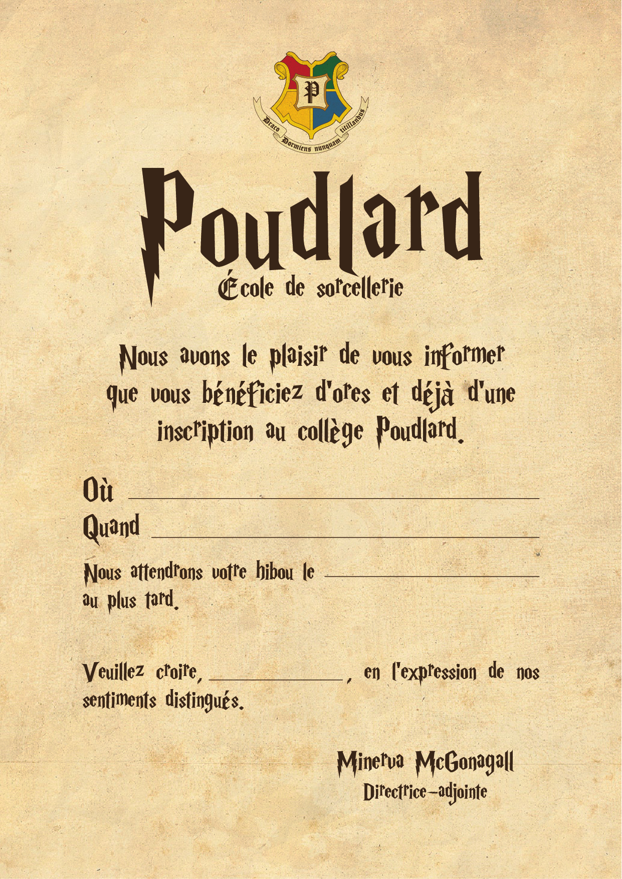 Free DIY Harry Potter Birthday Invitations Free DIY Harry Potter Birthday Invitations