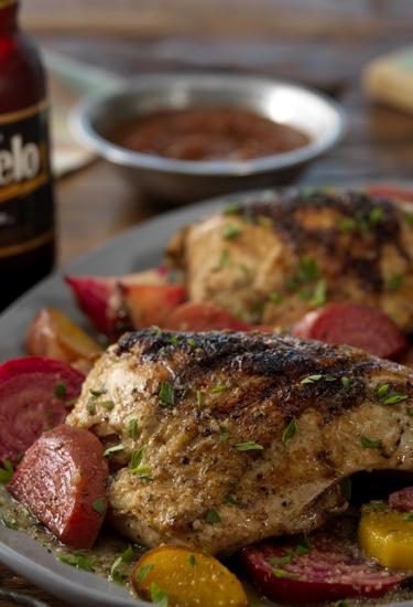 Grilled Chicken with Beets and Salsa