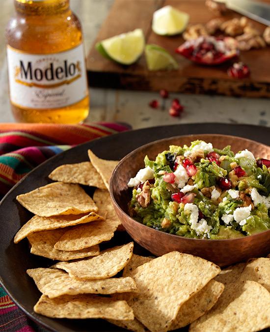 Guacamole with Toasted Walnuts and Pomegranate