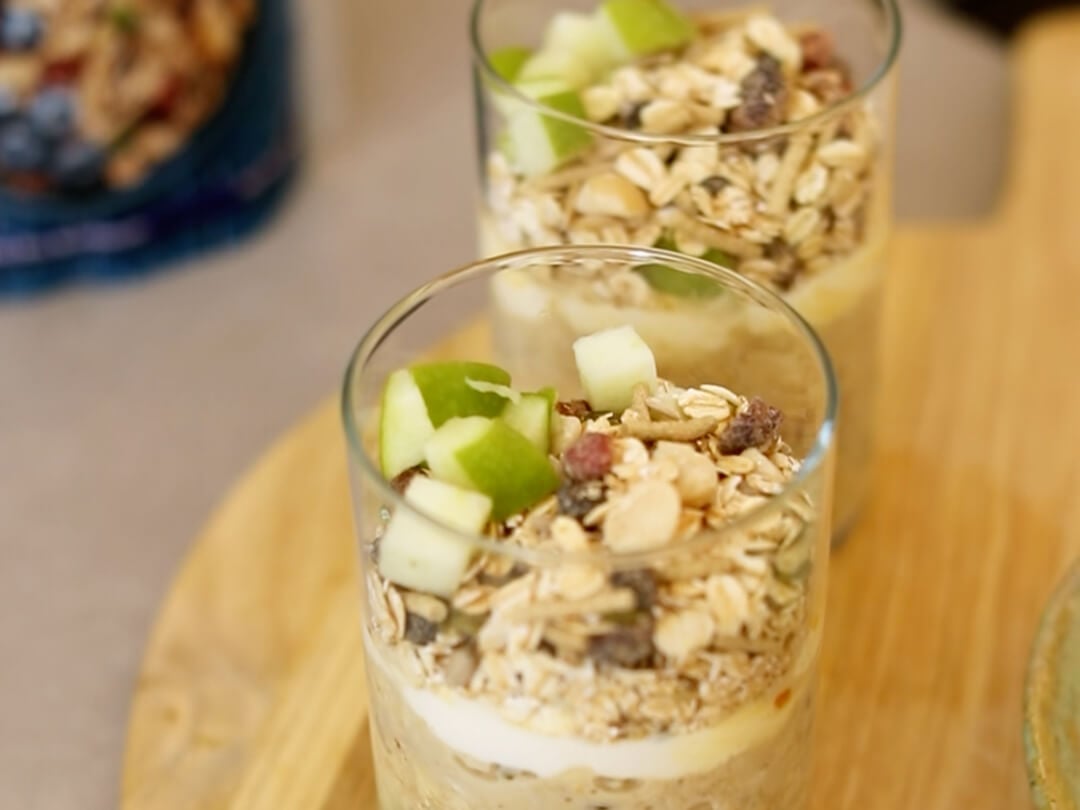 Macadamia, Cranberry & Apple Bircher Muesli Cups