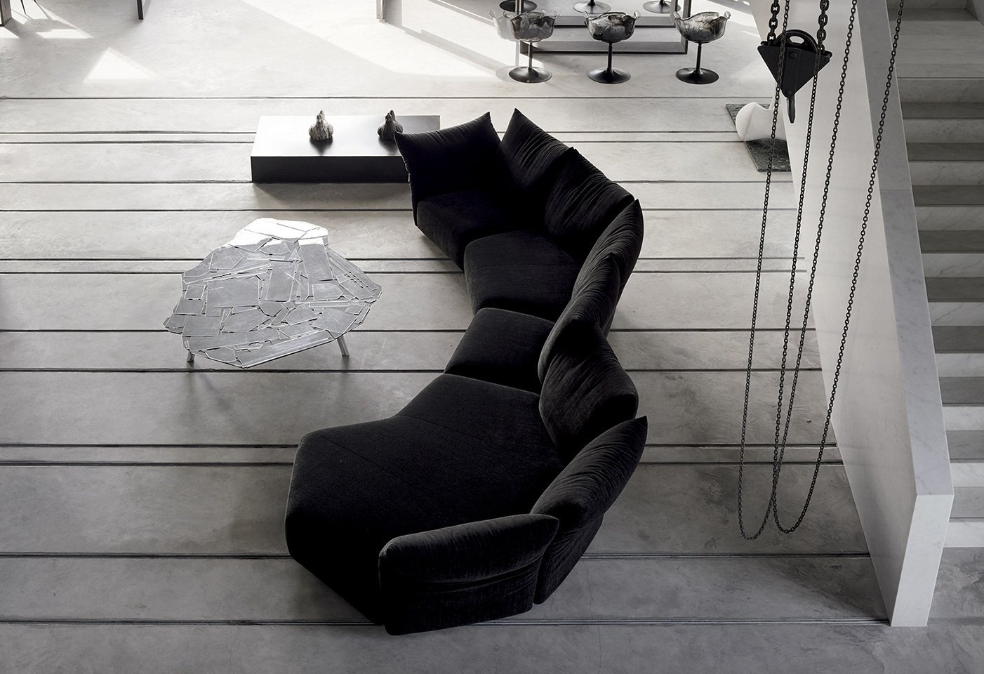 Francesco Binfaré's Standard sofa for Edra has a super-flexible backrest that allows maximum comfort in any lounging position you choose. Photo c/o Edra. 