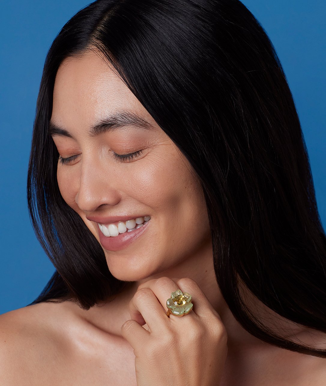 Rings worn simply for truly forget-me-not, multi-carat petal beauty.SHOP TROPICAL FLOWER RINGS