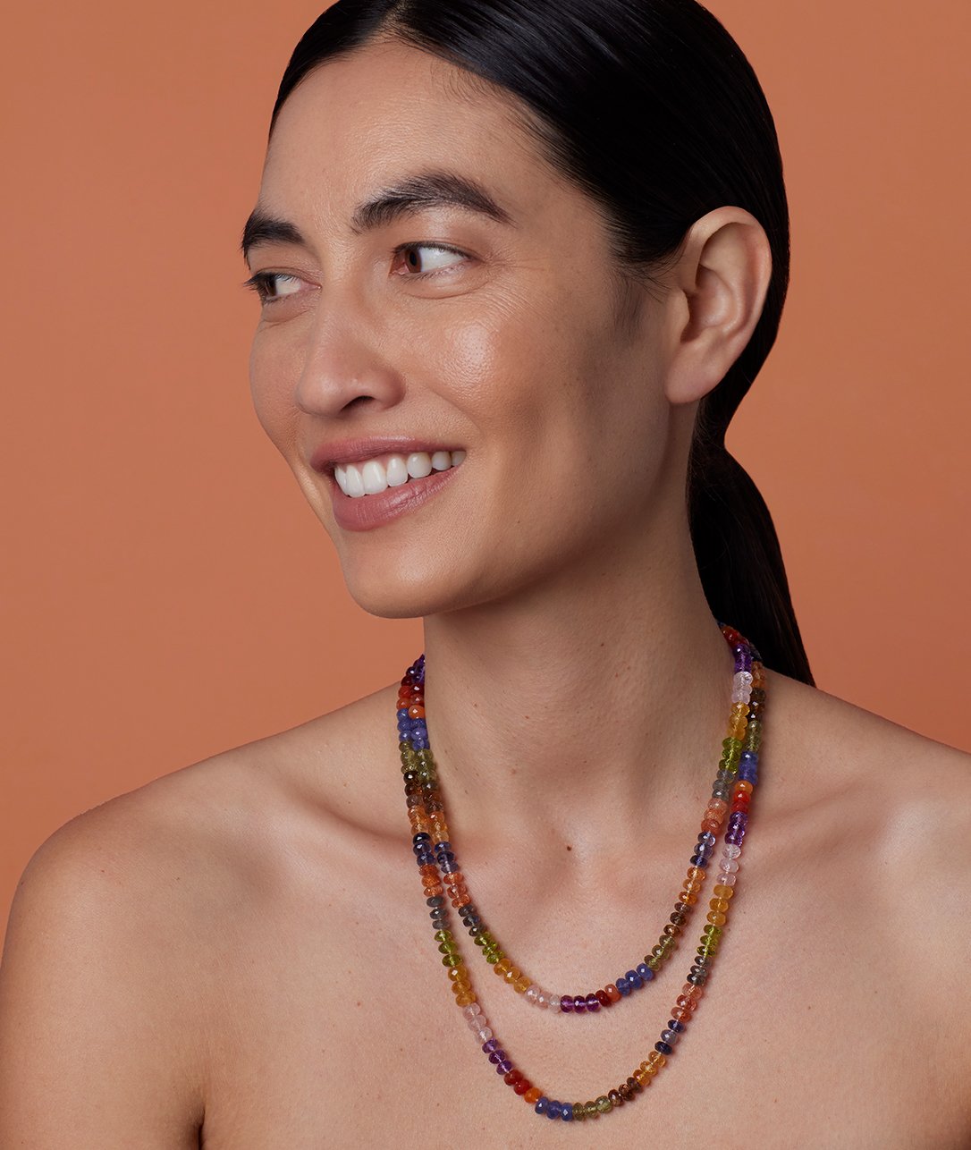 For the Maximalists:Bring the rainbow with you wherever you go with a multicolor, multi-stone Beaded Candy necklace.SHOP BEADED CANDY NECKLACES