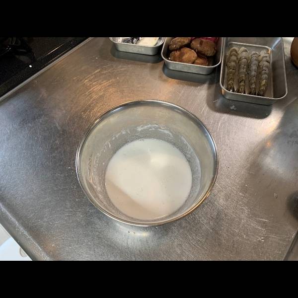 Making the tempura batter