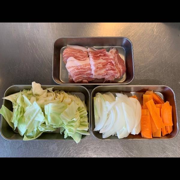 finished chopped vegetables