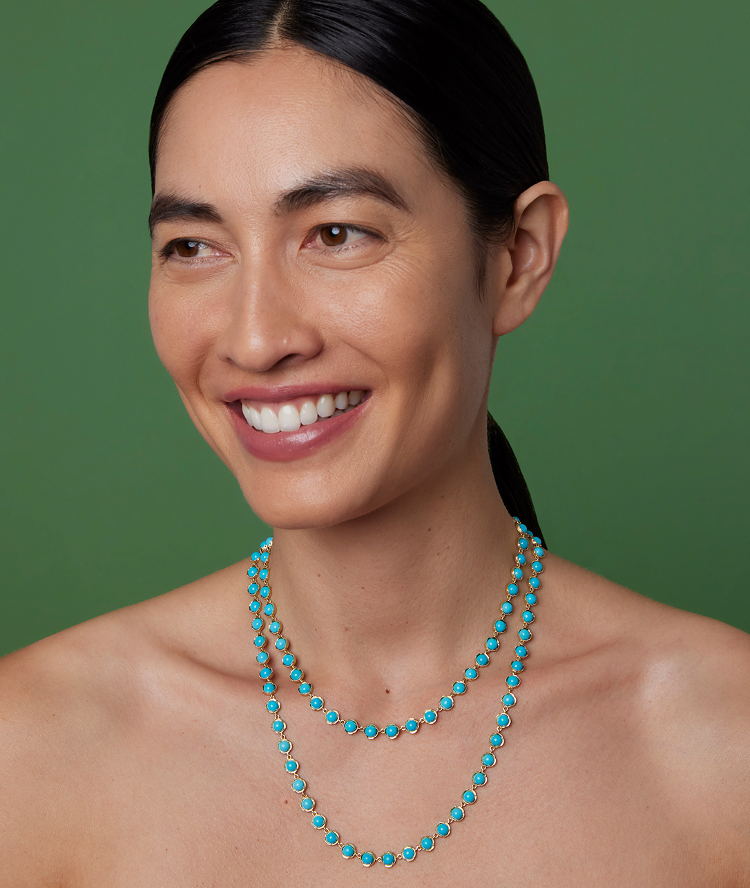 Give our Turquoise Small Classic Link Long Necklace a twist and double up.SHOP TURQUOISE CLASSIC