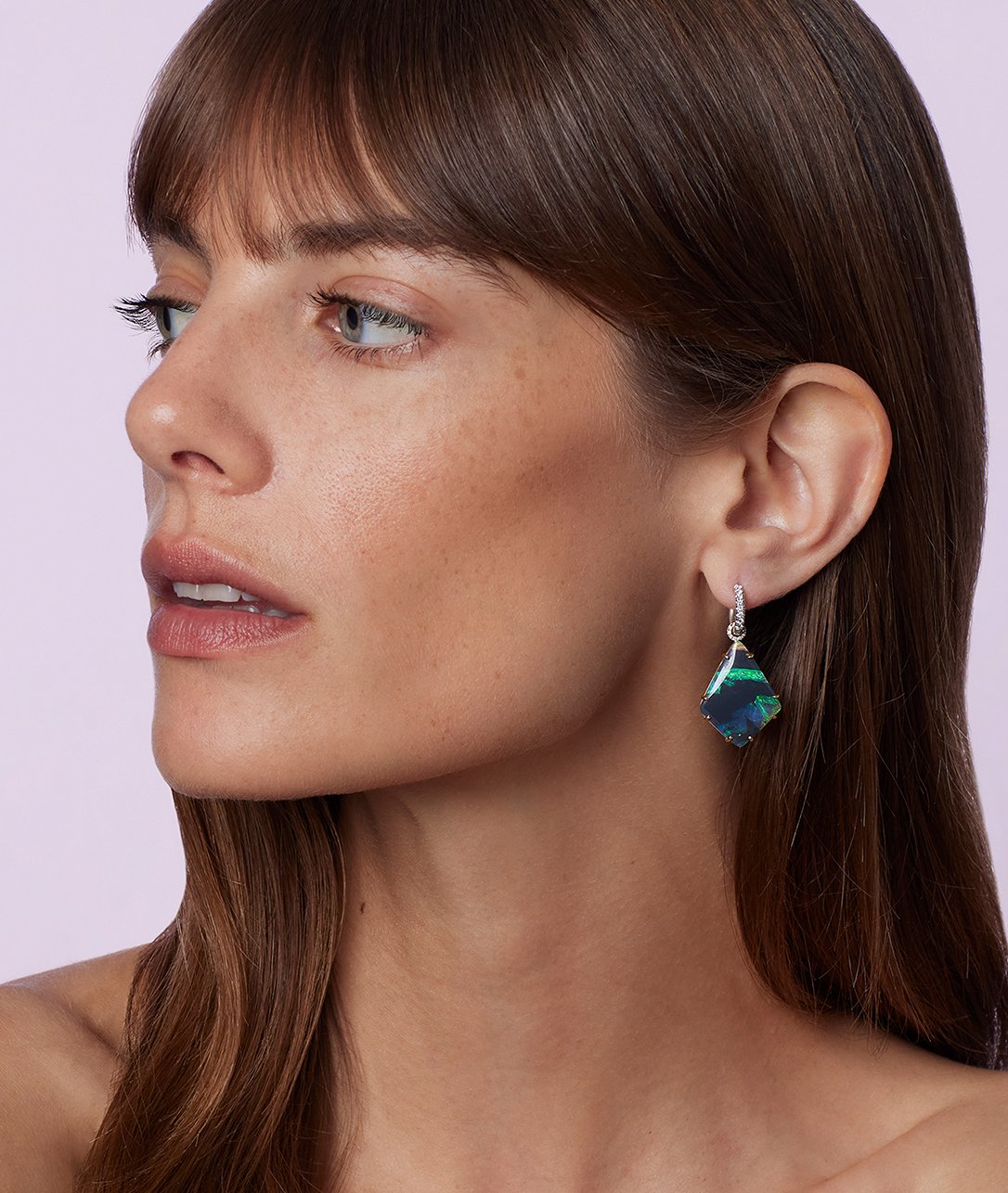 Jeweled Huggies are the perfect earrings for show-stopping stones.SHOP OPAL JEWELED HUGGIES