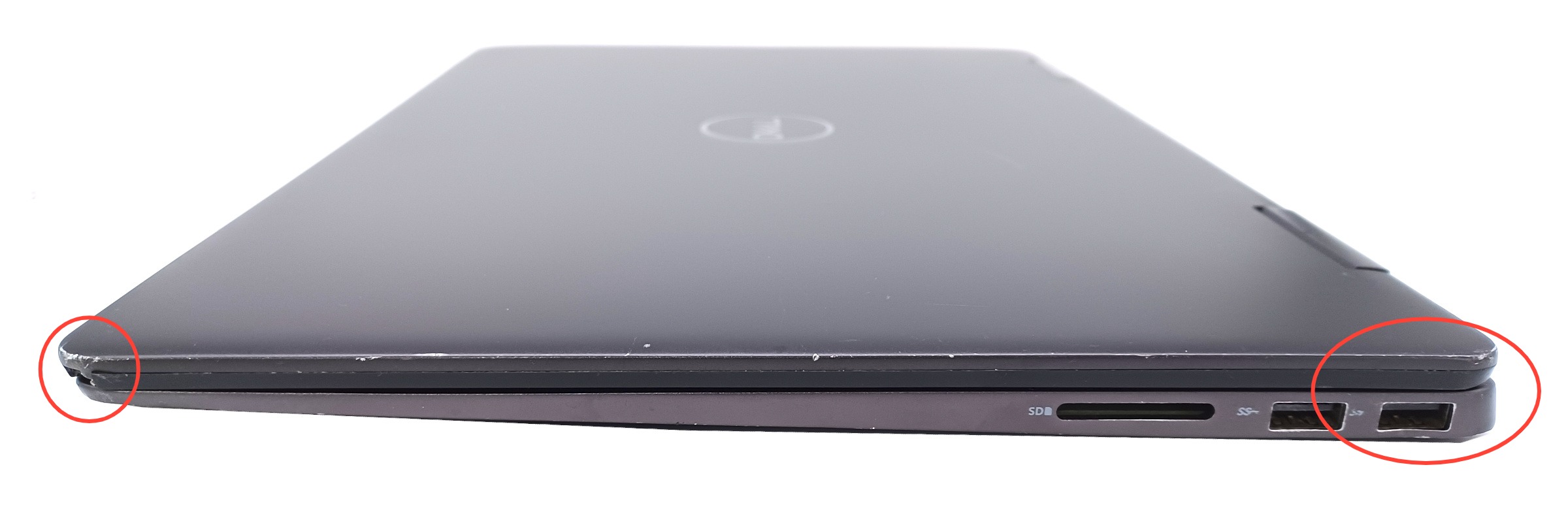 Device #1 - dented/chipped side of case