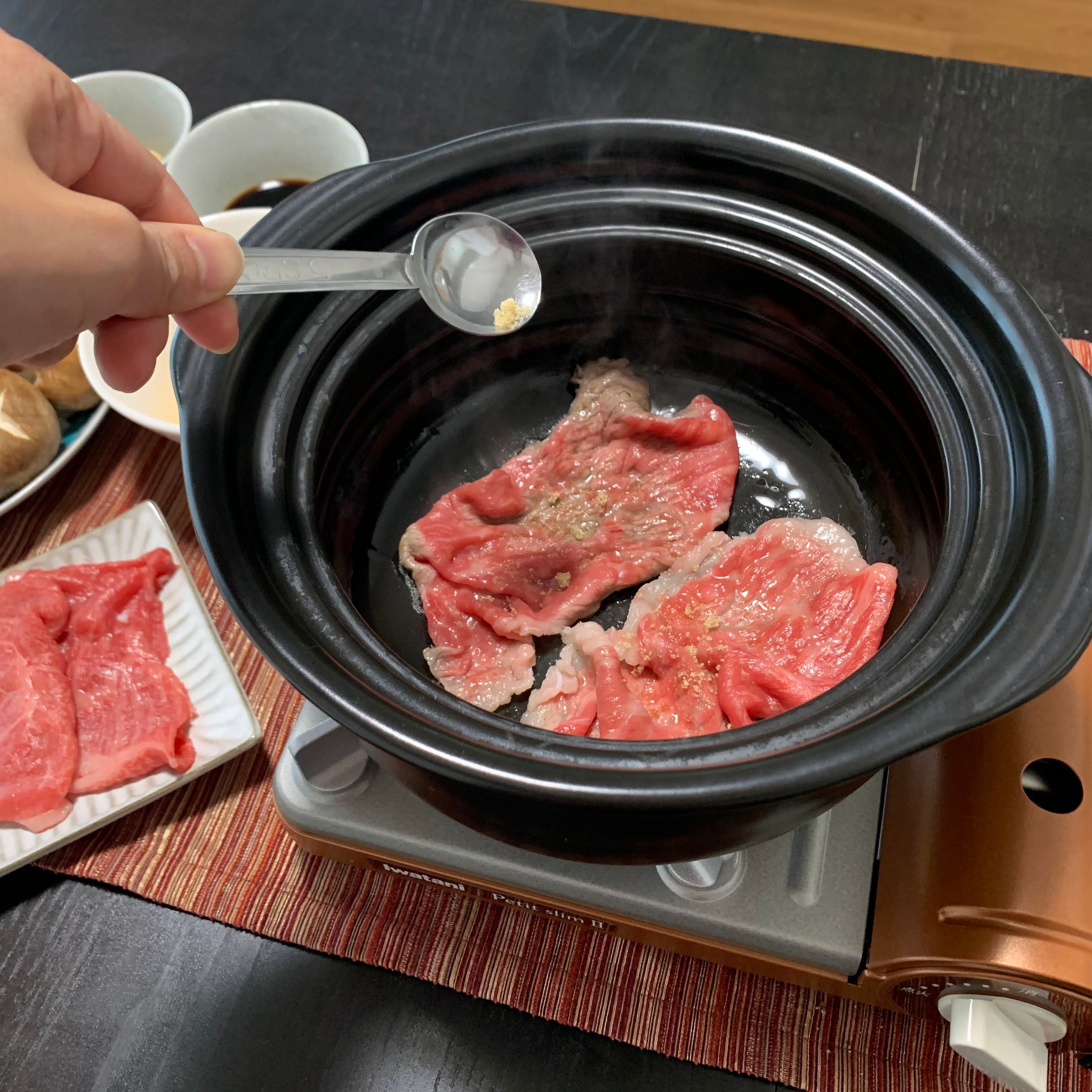 Adding sugar to the beef 