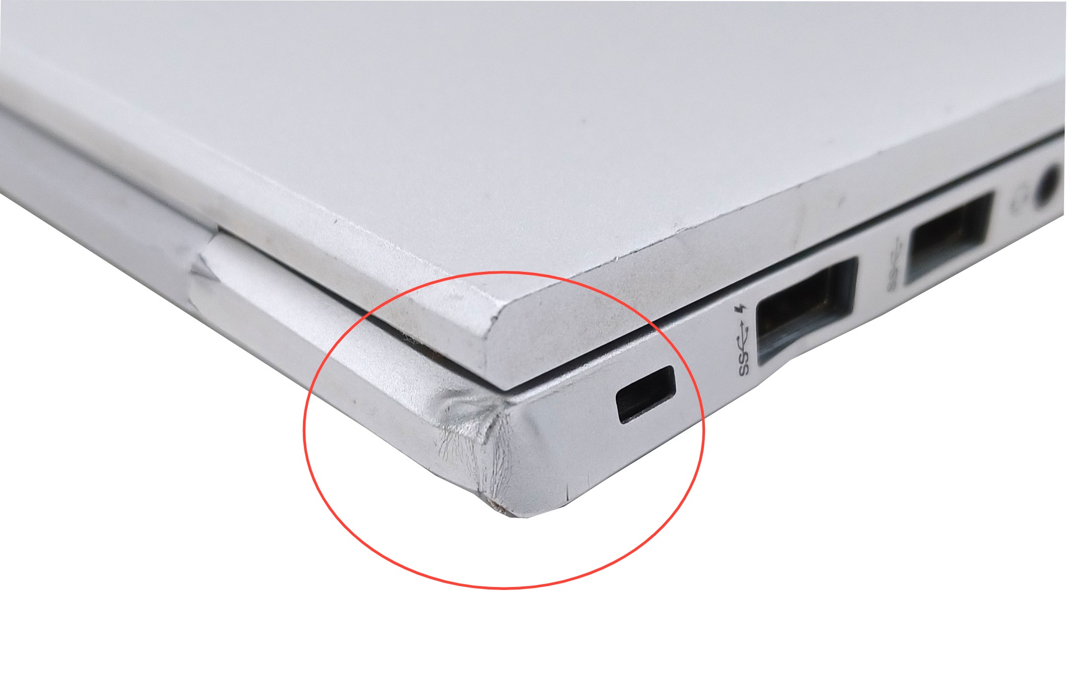 Device #2 - dented case (from above)