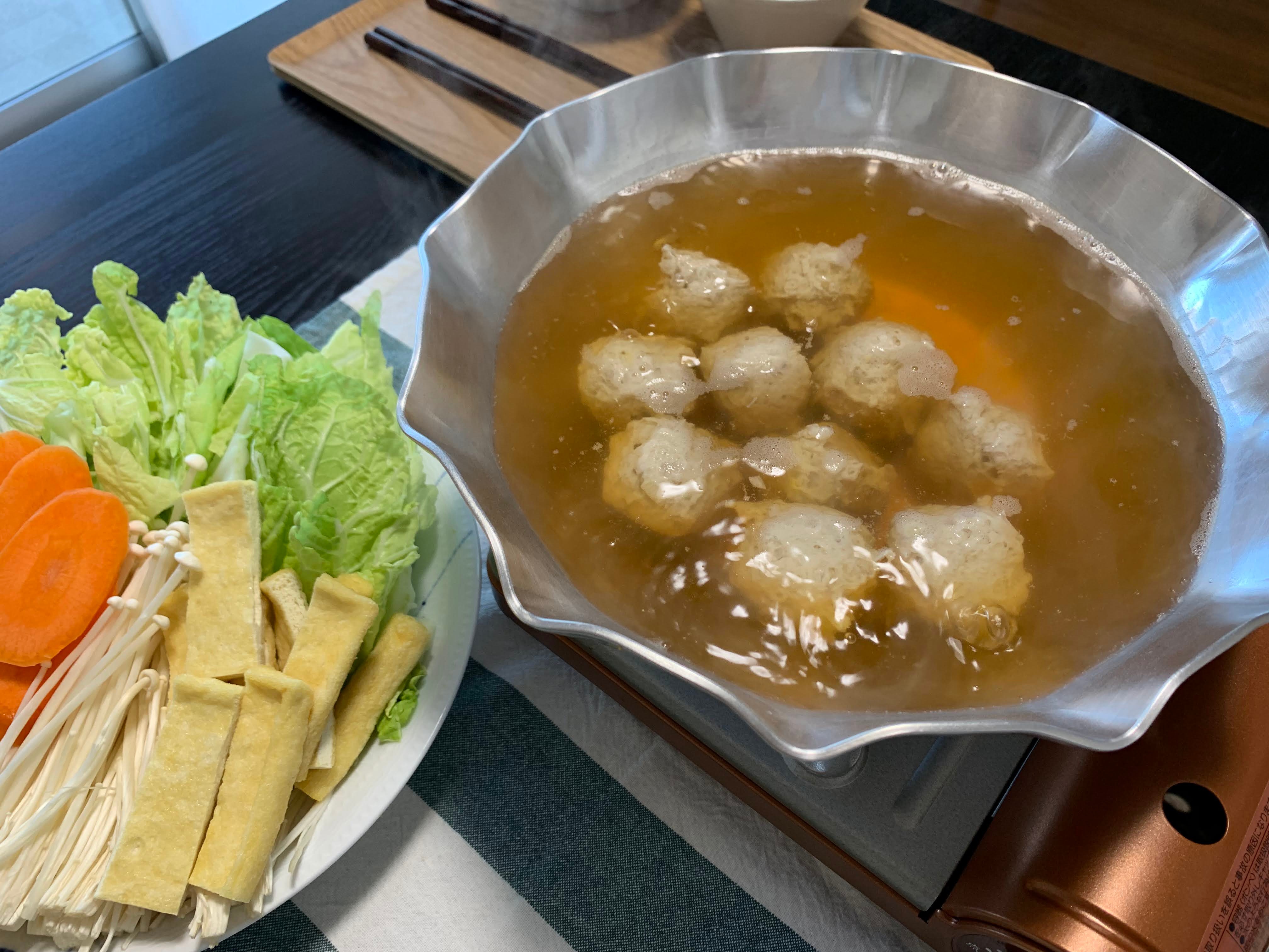 Cooked chicken meatballs