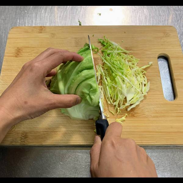 Shredding the cabbage