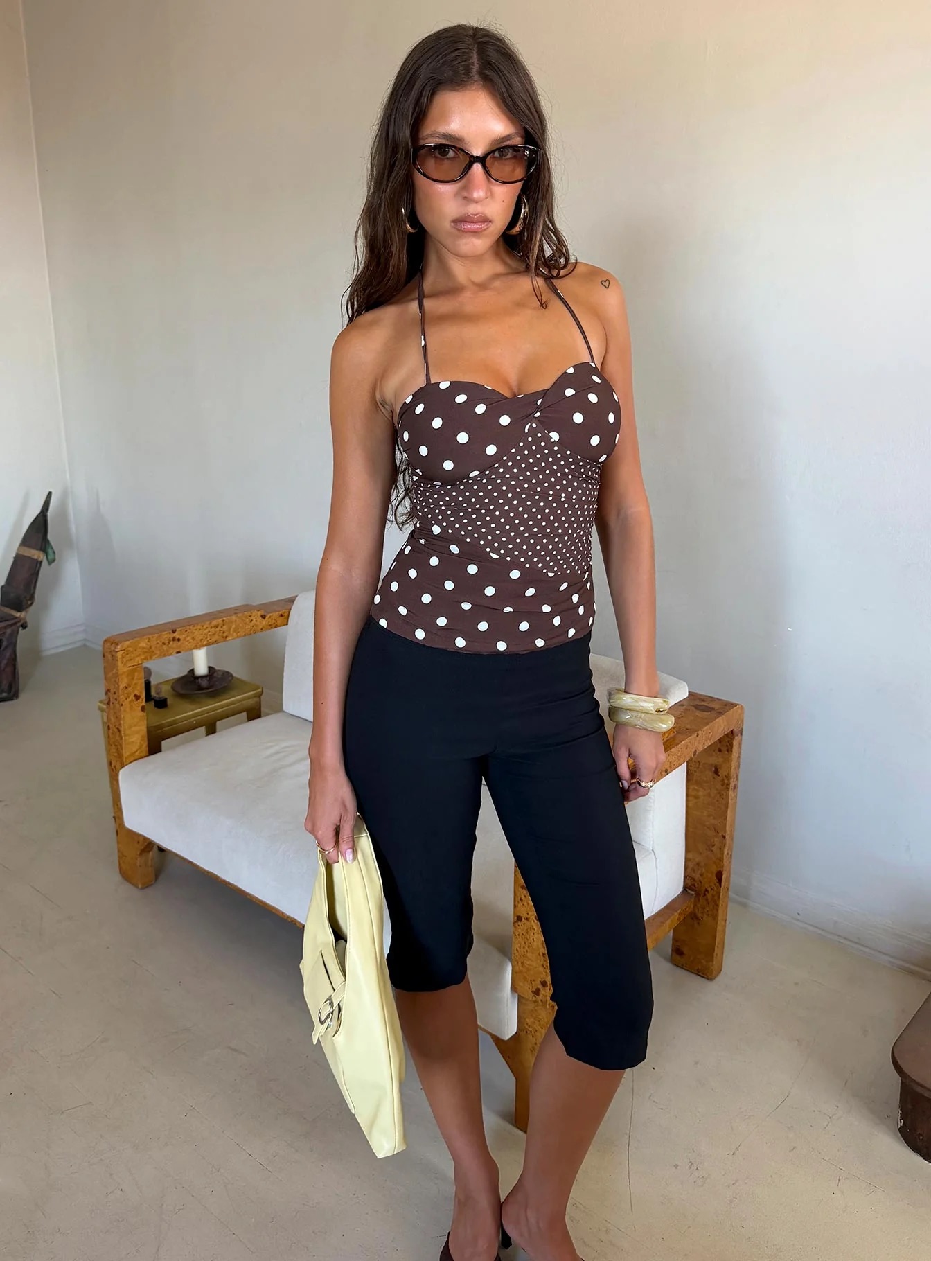 Philanthropy Round - Princess Polly Black Capri Pants