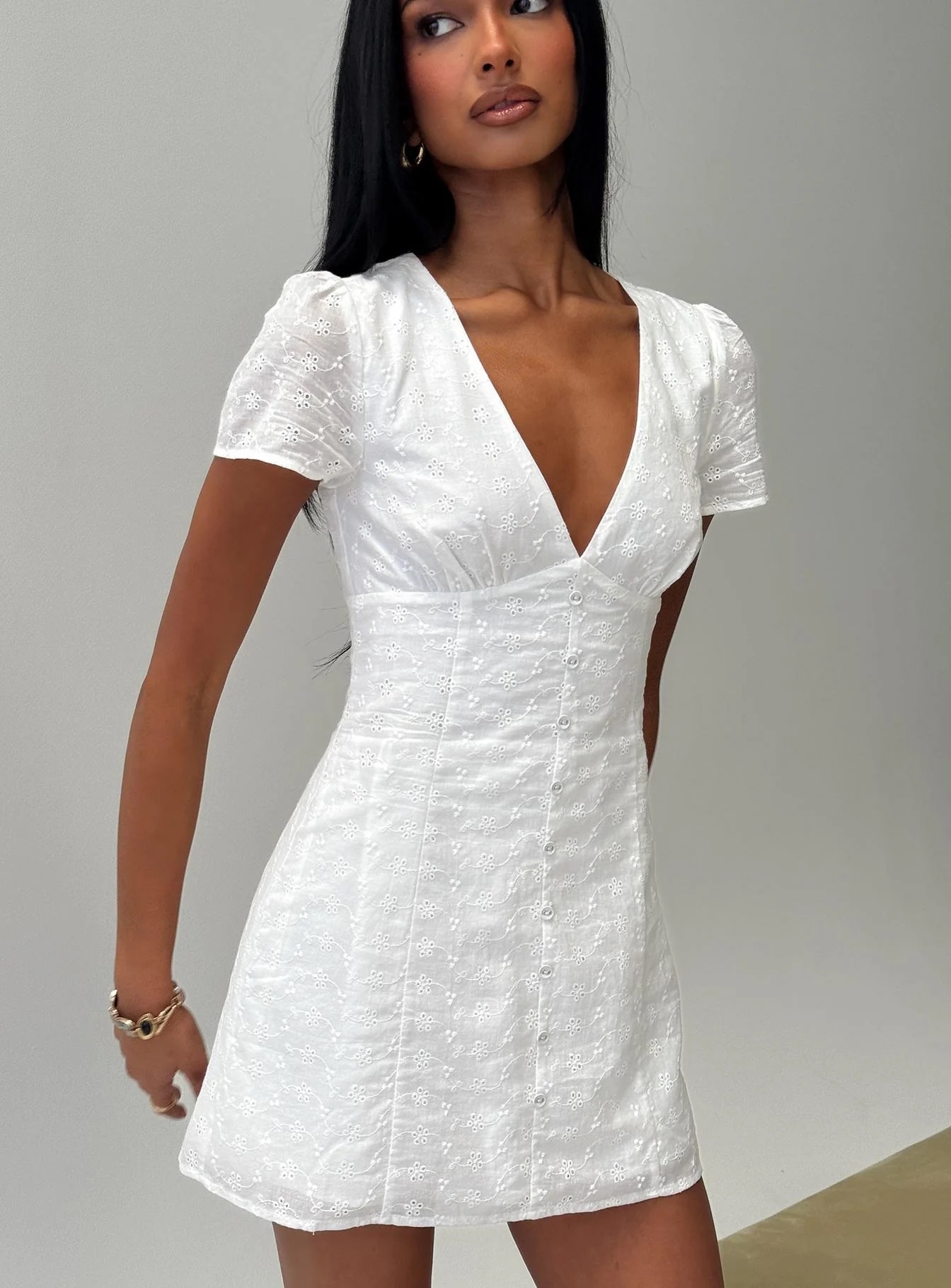 Philanthropy Round - Princess Polly White Playsuit