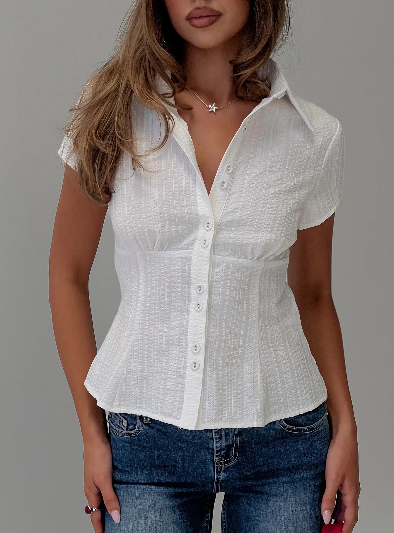 Bid Day - Princess Polly Textured Blouse Top