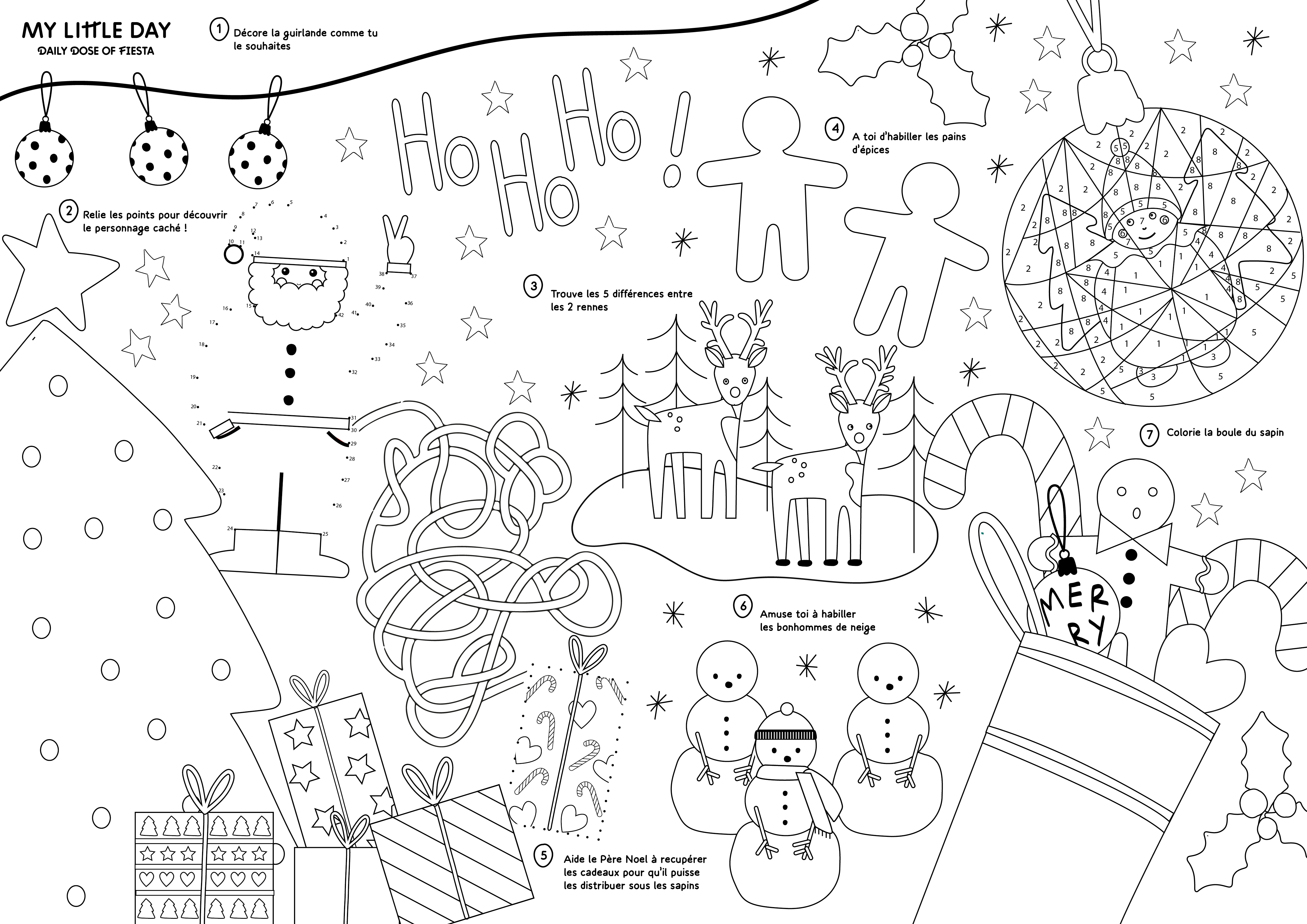 Idée activité manuelle noel facile : coloriage noel à imprimer