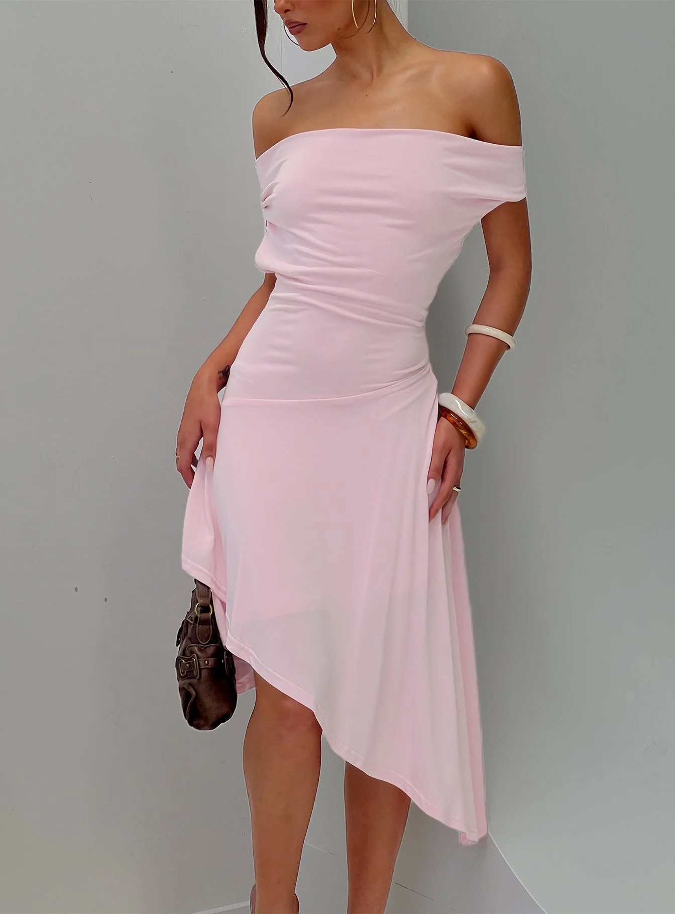 Semi-Formal and Cocktail Summer Wedding Outfits - Princess Polly Pink Midi Dress