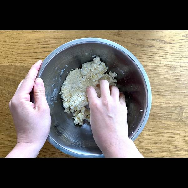 Mixing the dough by hand