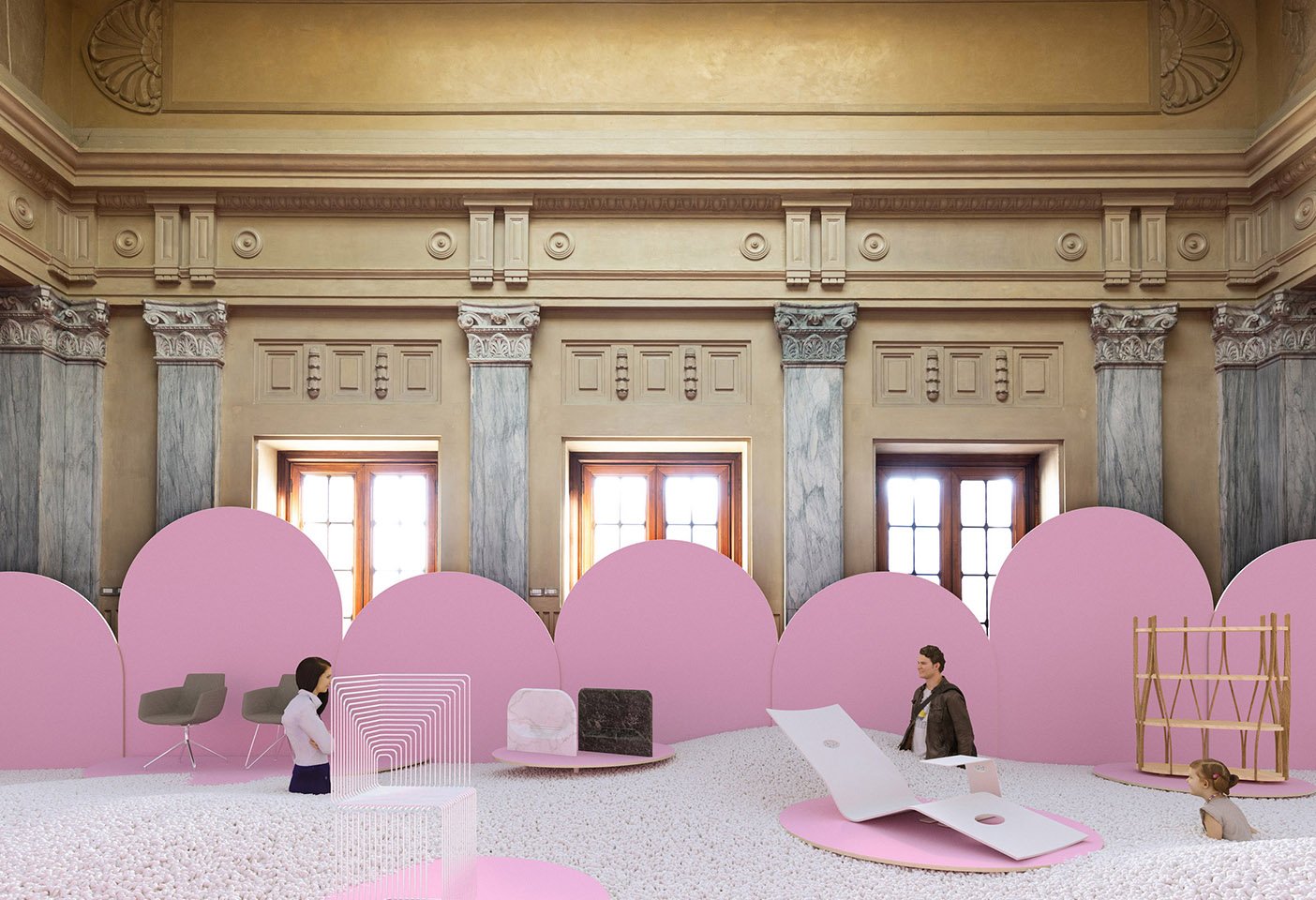 Annually the Milan Furniture Fair features the design world's most fascinating and inspiring installations that open up the city and its historic architecture. Photo c/o Milan Design Week. 