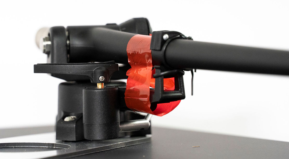 Tonearm with tape image