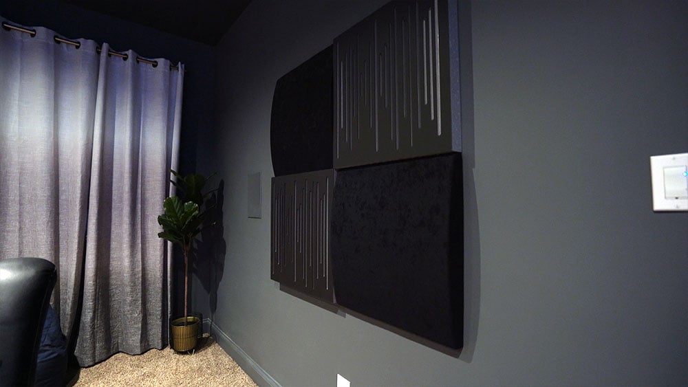 Acoustic panels in a home theater