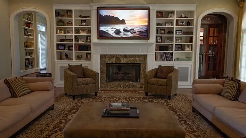 Living Room with traditional lighting