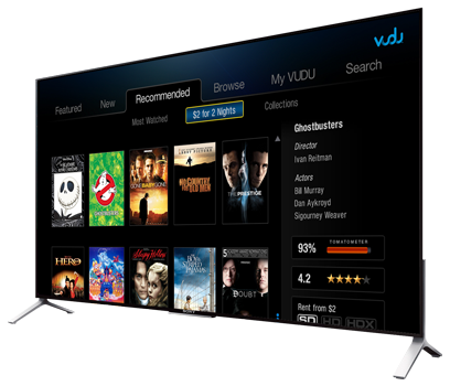 Vudu television interface